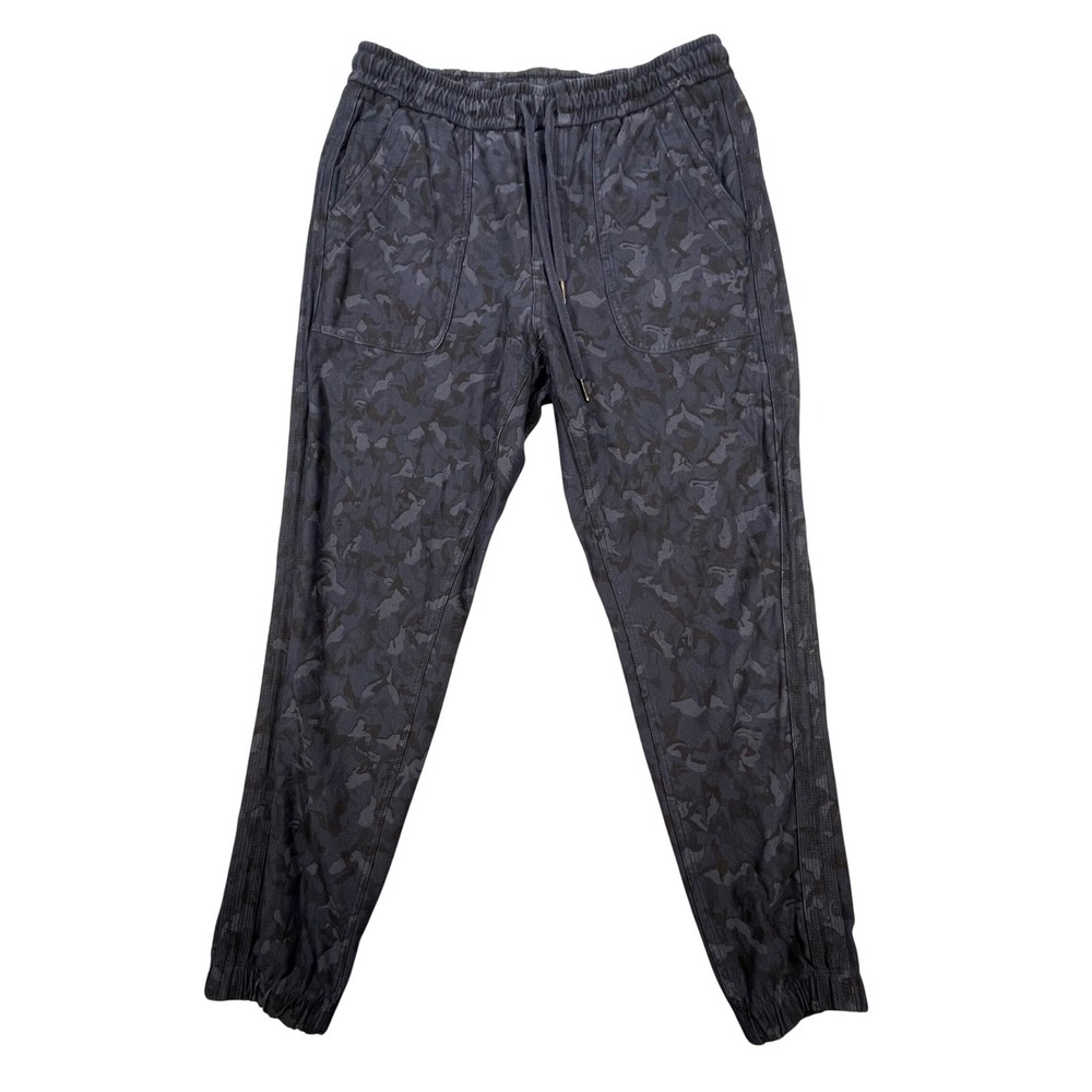 Athleta Navy Camo Farallon Organic Cotton Stretch Jogger Pants Women 6